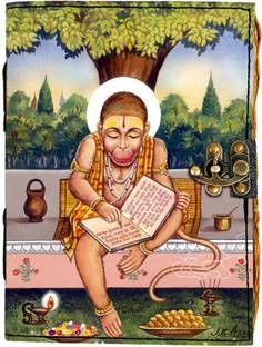 DI-KRAFT Hanuman Printed rexgin cover journal With old vintage pages 5*7 Inch A5 Diary Unruled 200 Pages