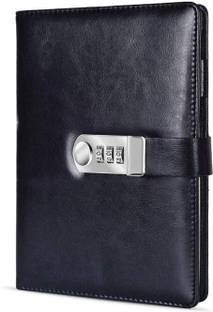 CRAFTOPIX PU Leather Lock Combination with Password A5 Notebook Ruled 192 Pages