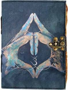 DI-KRAFT Shanka Mudra Printed Rexine Cover journal Diary with Vintage Old Pages-200 Pages A4 Diary Unruled 200 Pages