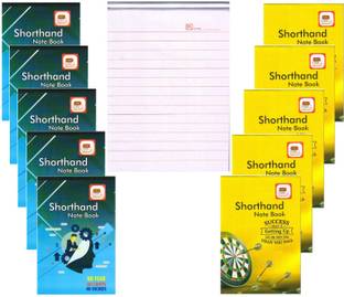 First Click Shorthand Steno Notebook 160 Pages in a Booklet Pack of 10 booklet 12.2 X 18 cm Regular Writing Pad Both Side Ruled 160 Pages