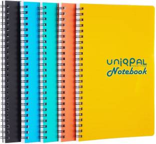 UNIQPAL Spiral Binding Long Notebook l Plain 75 GSM Notebook A4 Notebook Unruled 200 Pages