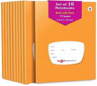 Target Publications Both Side Blank Notebooks for Kids, School & Office | 15.5 x 19 cm | Pack of 10 Regular Notebook Both Sides Blank 1720 Pages
