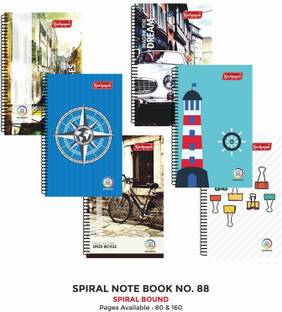 NEELGAGAN Spiral Note Book No. 88, Writing Note book P-6 (19.0 cm x 22.0 cm) Assorted Notebook Ruled 80 Pages