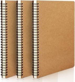 SHUANG YOU Paper A5 Notebook A5 size Black Hardcover Spiral Plain Travel Writing Notebooks 120 Pages