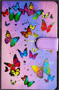 SAH Antique Magnetic lock Diary with Butterfly design for kids Girls Birthday Gift Pen Gift Set