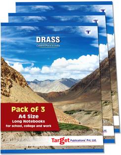 Target Publications Long Notebooks | Chandrayaan | 164 Single Line Ruled Pages | Writing Book with Page Numbers | Useful for School, College & Office | 20 cm x 28 cm Approx A4 | Set of 3 | GSM 58 Regular Notebook Ruled Pages 140 Pages
