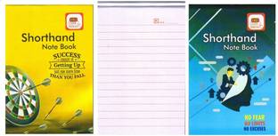 First Click Shorthand Steno Notebook 160 Pages in a Booklet Pack of 2 booklet 12.2 X 18 cm Mini Writing Pad Both Side Ruled 160 Pages