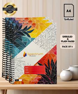 SPECTRUMNOTEBOOK Spiral Notebook A4 Notebook PLAIN AND UNRULLED 180 Pages