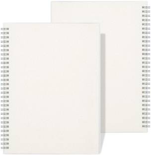 TWONE Blank Spiral Notebook,Spiral Bound Transparent Hardcover Wirebound Notebook A5 Notebook Blank 80 Pages