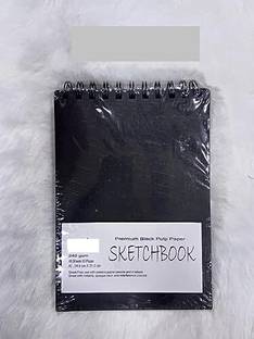Kreative Kraft Black Sketchbook, Black Paper Book, Size A5, 240GSM (40 Sheets) Sketch Pad