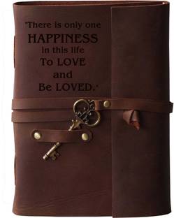 MAKENSTYLECOLLECTION Handmade Diary with Love Quotes on leather Cover A5 Diary Unruled 144 Pages