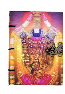 CRAFT CLUB Tirupati Balaji Lakshmi Ji Printed Handmade Diary With Antique Lock A5 Diary unrulled 200 Pages