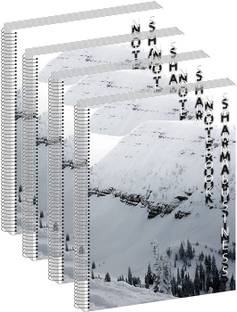 SHARMA BUSINESS Spiral Notebook Unlined Plain Paper ,200 Pages in each Notebook Set of 4 Size A4 A4 Notebook Unruled 200 Pages