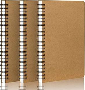 Eusoar Hard Cover Spiral Notebook, A5 3Pack 120 Pages Graph Spiral Notebook Journals A5 Notebook Squared 120 Pages