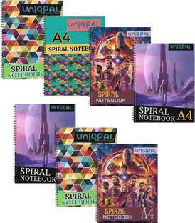 UNIQPAL SET OF 7 A4 Notebook RULED 200 Pages