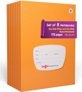 Woodsnipe Single Line Interleaf Notebooks | Small One Side Ruled & One Side Blank / Unruled Notebooks | 176 Pages A5 Size | Soft Brown Cover | 18 cm x 24 cm Approx | Pack of 8 Books | Interleaf Copy | GSM 60 A5 Notebook One side ruled 1408 Pages