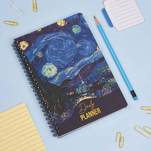 Doodle Wiro-Bound Undated Daily Planner|5.7x8.25",80gsm|3 Months Schedule,To-Do List A5 Planner Ruled 175 Pages