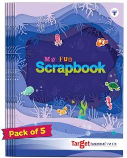 Target Publications My Fun Scrapbooks for Kids |A4 Size|32 Pages|Colourful Scrapbook Paper| Set of 5 A4 Notebook Plain 32 Pages