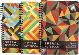 PW Physics Wallah Spiral Notebook Set of 3 Regular Note Pad Single Line Ruling 900 Pages