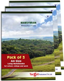 Target Publications Long Notebooks | Mawsynram | Copy | A4 Size 164 Pages | 21 x 29.7 cm |Set of 3 A4 Notebook Ruled Pages 140 Pages
