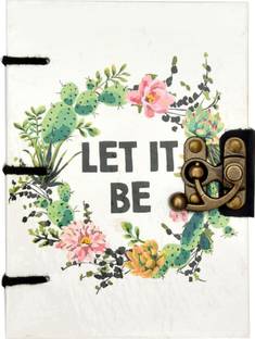 The Vintage Journal Let It Be Print Diary With 100% Recycled Handmade Paper Regular Diary Un-Ruled 144 Pages