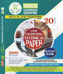 IMODLEARNING IMOD LEARNING CENTRE AEE AE QUESTION BANK FOR CIVIL ENGINEERS OF KARNATAKA PSC A4 Notebook UNRULED 558 Pages
