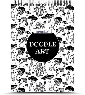 PAMPERBUG Doodlebook - Doodle Art Patterns Coloring Book for Beginners and Adults B5 Journal Wiro 62 Pages