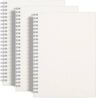 INNAXA Blank Notebook Spiral 3 Pack - A5 Unlined Notebook with Clear Hardcover A5 Notebook Blank 160 Pages