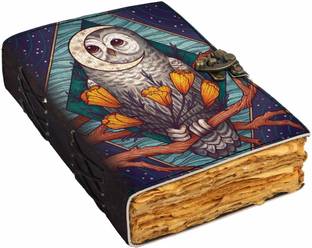 DI-KRAFT Printed Leather Journal Diary With Lock Clasp (size 5*7 inches, 200 pages) A5 Diary Unruled 200 Pages