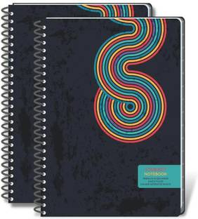 Pragya Elite Spiral Notebooks| Hard Cover| (17.5x25)| 70 GSM Premium Paper|5 Subject B5 Notebook Single Line 250 Pages