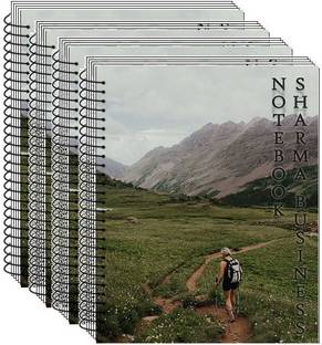 KRASHTIC Big A4 Spiral Unruled Notebook, 75 GSM Paper, Set of 4 (Grassland) A4 Note Book Unruled 200 Pages