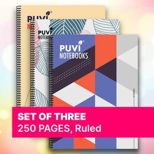 Puvi SPIRAL NOTEBOOK A4 Note Book Ruled 250 Pages