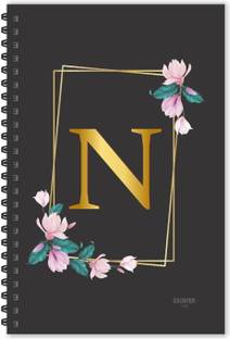 ESCAPER N letter diary (Ruled - A5), N initial Diary, N alphabet Notebook A5 Diary Ruled 160 Pages