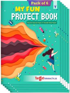 Target Publications My Fun Project Books for Kids | Project Papers for School, College | Set of 6 Regular Notebook 1 Side Ruled & 1 Side Colored Plain Page 32 Pages