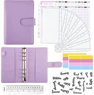HASTHIP File Folder Ring Binder Notebook Set A6 Note Book Single Ruled 50 Pages
