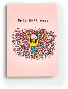 Doodle Monk Only Happiness Journal Notebook A5 Notebook Designed 96 Pages