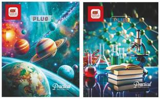 First Click Practical Notebook 2 For Science Math Geometry Science Physics Chemistry Biology Regular Notebook One side Ruled One side Plain 2 Notebooks 100 Pages