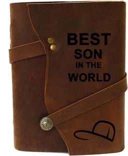 Rjkart World best SON embossed Leather Cover Diary With Strip lock A5 Diary Unruled 200 Pages