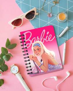 DI-KRAFT Barbie Doll Printed Wiro Binding Diary A5 Diary Unruled 160 Pages