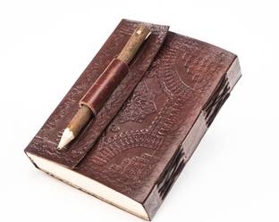 Pranjals House Pure Genuine Real Vintage Leather Handmadepaper Notebook Dairy For office Home to Write Poem Daily Update - Brown Size of 6*4.5 A6 Journal unruled 100 Pages