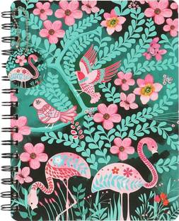Doodle Birds Of Paradise Wiro Notebook with Bookmark Dangler & Two Sticker Sheets B5 Diary Ruled 160 Pages