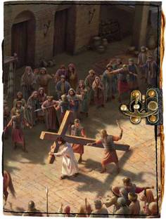 DI-KRAFT Jesus God Printed rexgin cover journal With old vintage pages 5*7 Inch A5 Diary Unruled 200 Pages