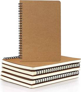 Eusoar Spiral Graph Notebook, A5 6 Pack 5.5" x 8.3" 120 Pages Graph A5 Notebook Graph 120 Pages
