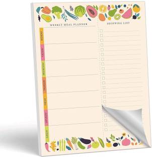 mudrit Magnetic Weekly Meal Planner Notepad Regular Note Pad Ruled 52 Pages