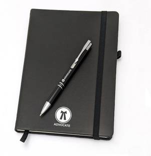 UJJi 2in1 Advocate Gifts in Click Metal Pen with Notebook A5 Gift Set Ruled 186 Pages