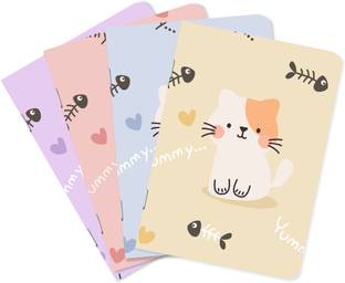 Raptech notebook Unique Stationery items, Easy to Carry, Plain Cute (Cute Cat) A5 Diary UnRuled 240 Pages