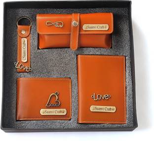 Unerya Studio Leather Unisex Customized Passport Holder and Men's Wallet with Key Chain, Gifts A6 Diary 365 Pages