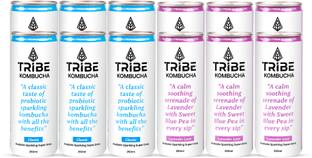 Tribe Kombucha Naturally Probiotic Drink | Gut Friendly | Antioxidant and Hydration, Classic and Lavender Drink