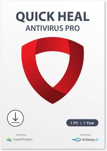 QUICK HEAL 1 PC PC 1 Year Anti-virus Compatible with Windows (Email Delivery - No CD)