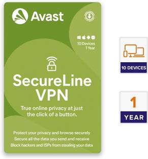 Avast VPN Security 10 Devices PC (PC, Mac, Android, iOS) 1 Year VPN Security (Email Delivery - No CD)